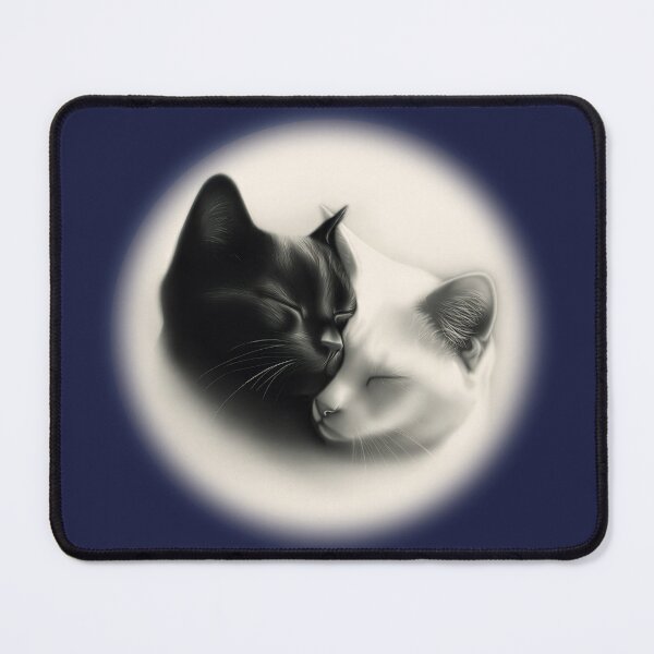 Item preview, Angeldee - For Aunty Pat - Moon - Pussy Cats Cuddle on Nightshade Blue designed and sold by PsyStudioShop.