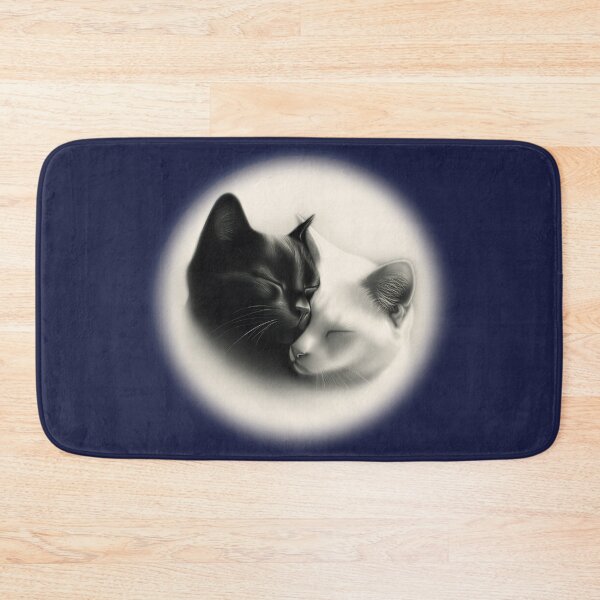 Item preview, Angeldee - For Aunty Pat - Moon - Pussy Cats Cuddle on Nightshade Blue designed and sold by PsyStudioShop.