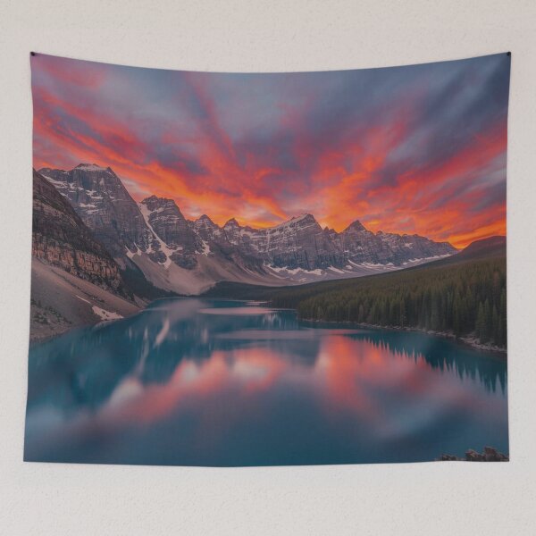 Item preview, Crimson Sky Sunset – Red Cloud Landscape Aesthetic designed and sold by MerlinWear.