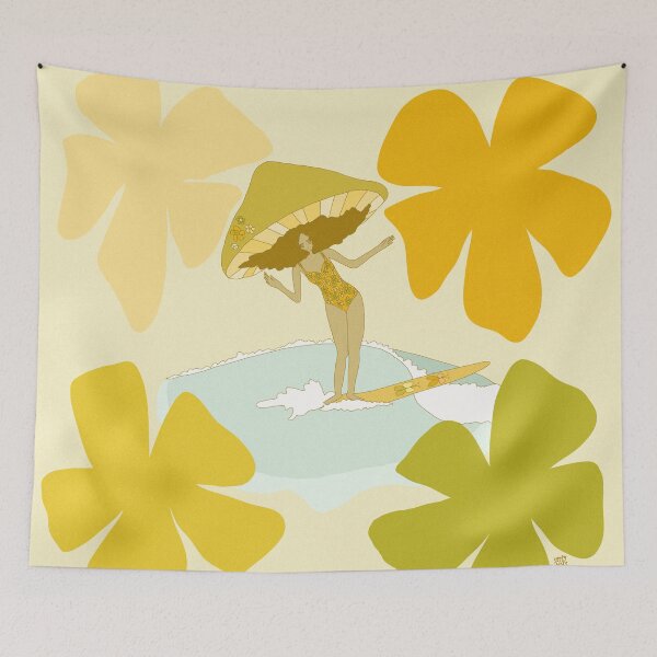 Item preview, Mushy lady surf retro art by surfy birdy designed and sold by surfybirdy.