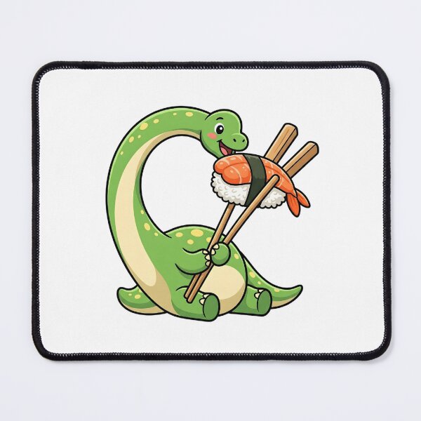 Item preview, Cute Brachiosaurus Eating Sushi with Chopsticks designed and sold by Kvarny.