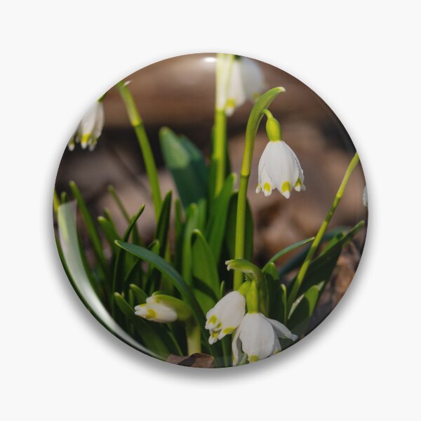 Item preview, Spring Snowflake Flowers Blooming Among Dry Leaves in the Forest designed and sold by ART-SUNRISE.