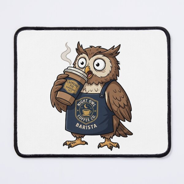 Item preview, Funny Night Owl Barista Chugging Giant Espresso designed and sold by Kvarny.