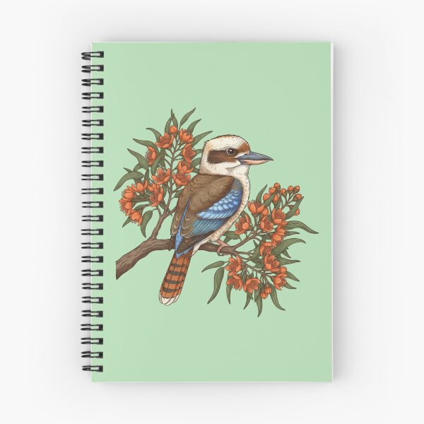 Item preview, Kookaburra and Orange Eucalyptus Botanical Art designed and sold by BirdsnStuff.