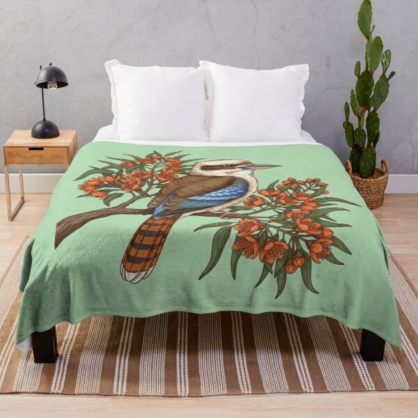 Item preview, Kookaburra and Orange Eucalyptus Botanical Art designed and sold by BirdsnStuff.