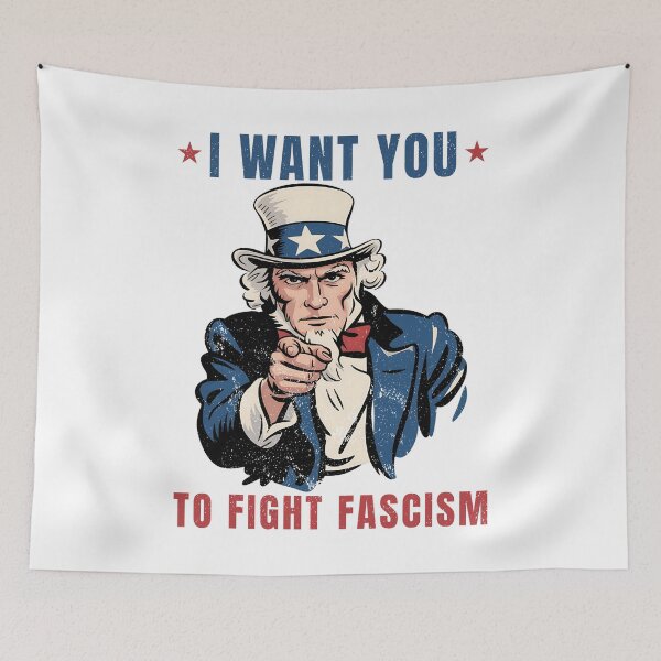 Item preview, Uncle Sam I Want You To Fight Fascism Vintage designed and sold by EthosWear.