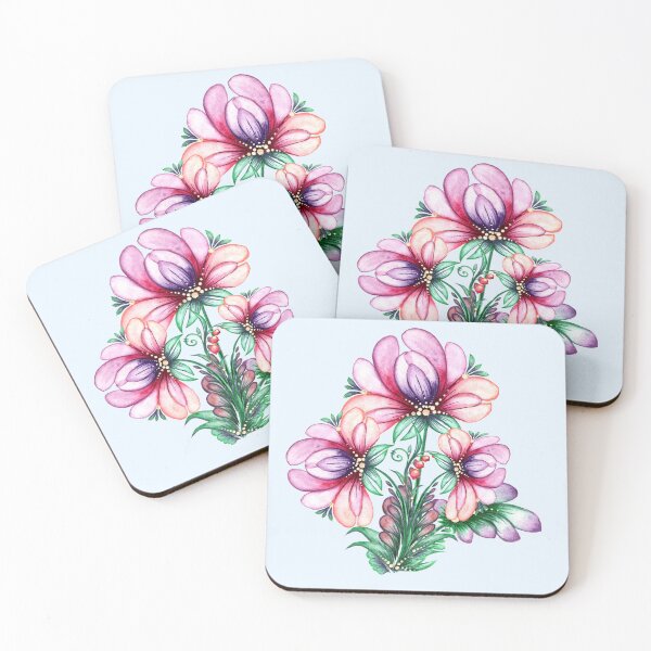 Item preview, Bouquet of violet-pink flowers, Ukraine art, Petrykivka style, author's drawing designed and sold by Sunflower-7.