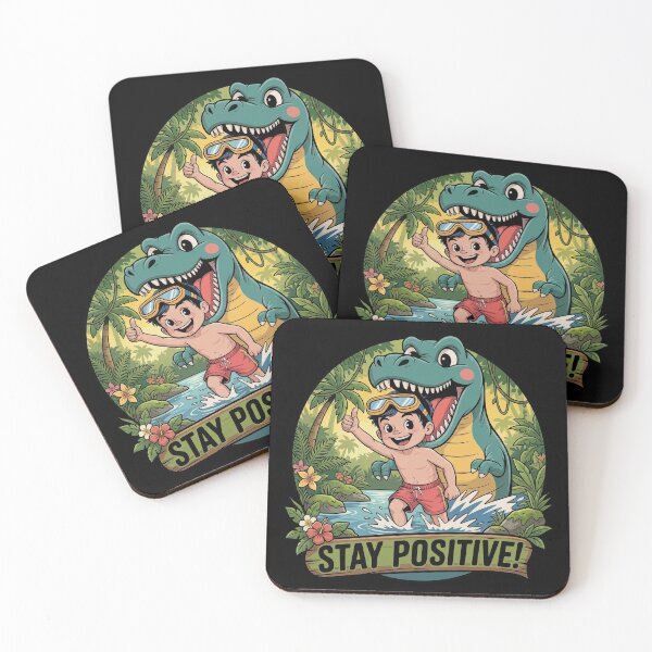 Item preview, Stay Positive – Funny Dinosaur Chase Humor Design designed and sold by D-Oles-Mercher.