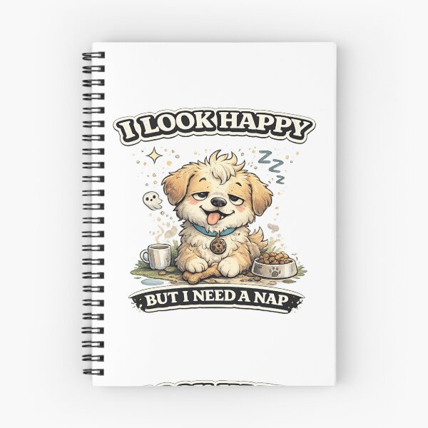 Item preview, Looks Cute But…I Look Happy But I Need A Nap – Funny Sleepy Dog Meme designed and sold by MoodMinistry.