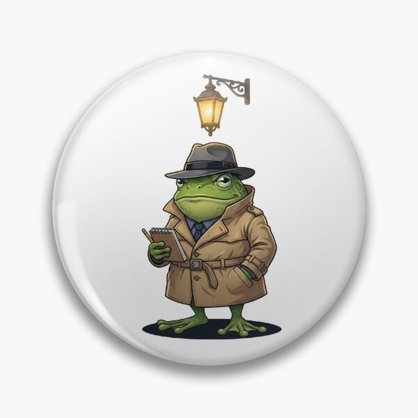 Item preview, Noir Frog Detective Under Mysterious Streetlamp designed and sold by Kvarny.