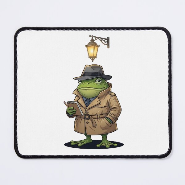 Item preview, Noir Frog Detective Under Mysterious Streetlamp designed and sold by Kvarny.