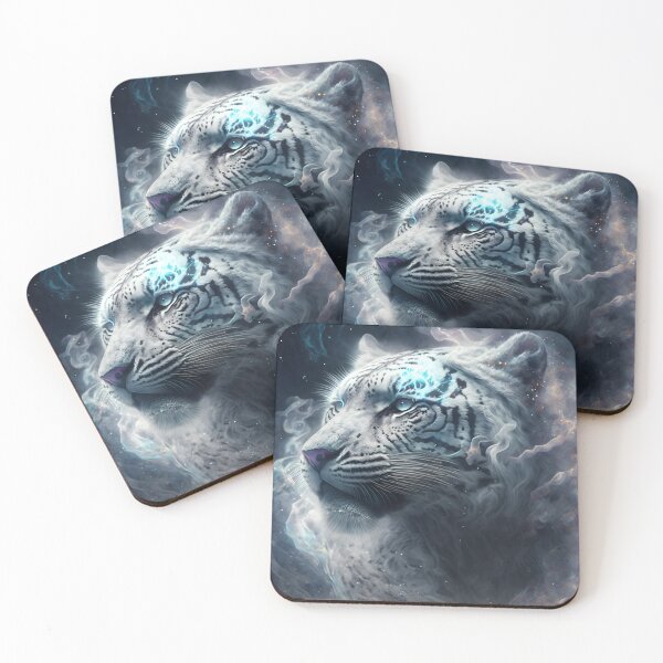 Item preview, Cosmic White Tiger - Fantastic Art that Unites Beast with Stellar Nebulae designed and sold by Hipatye26.