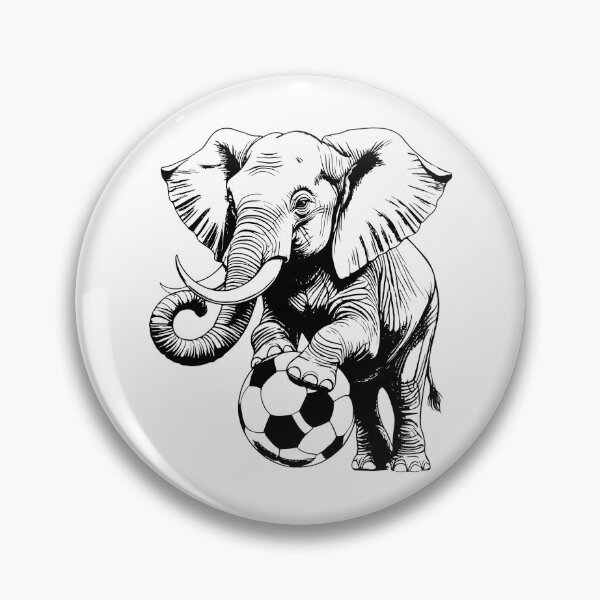 Artikelvorschau, Monochrome Elefanten-Fußballkunst – Ausdrucksstarke Fußballillustration entworfen und verkauft von PAPIRO SIGLO XXI.