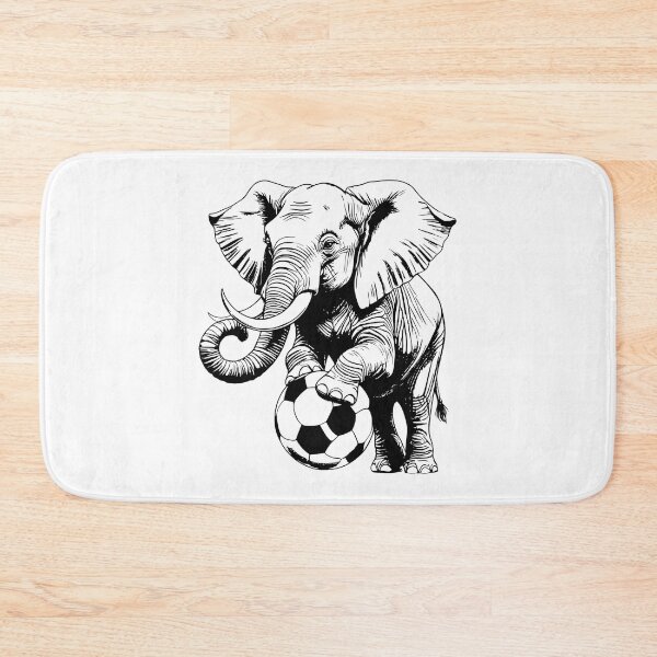 Item preview, Monochrome Elephant Soccer Art – Powerful Football Illustration designed and sold by PAPIRO SIGLO XXI.