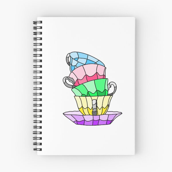 Item preview, Stained Glass Teacup Stack - White designed and sold by FoxfireStardust.