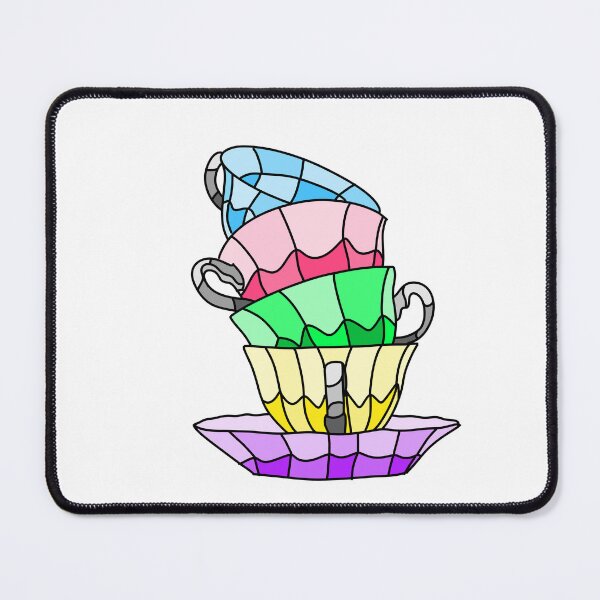 Item preview, Stained Glass Teacup Stack - White designed and sold by FoxfireStardust.