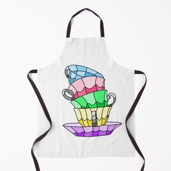 Item preview, Stained Glass Teacup Stack - White designed and sold by FoxfireStardust.