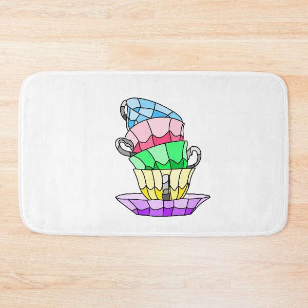 Item preview, Stained Glass Teacup Stack - White designed and sold by FoxfireStardust.