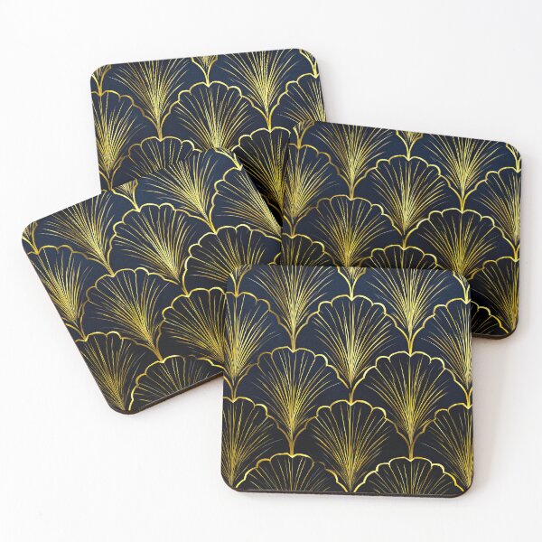 Item preview, Dark Midnight Blue And Golden Art Deco Pattern designed and sold by DEC02.