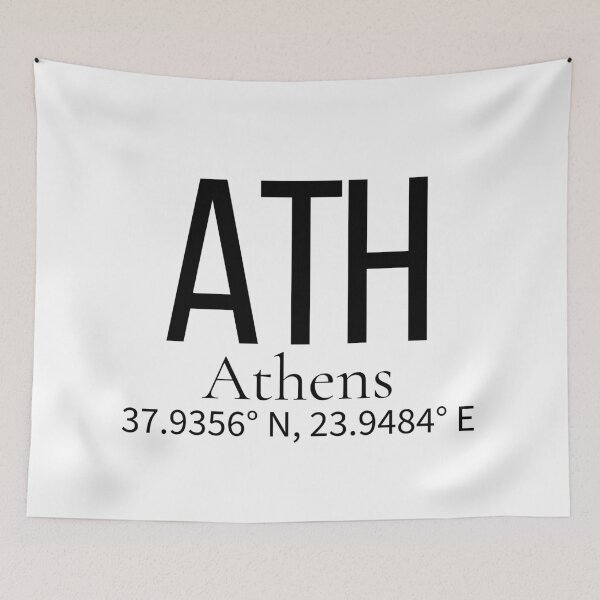 Item preview, ATH Athens Greece Airport Code Minimalist Travel Sticker - Coordinates Art designed and sold by Sparkledust Creations.