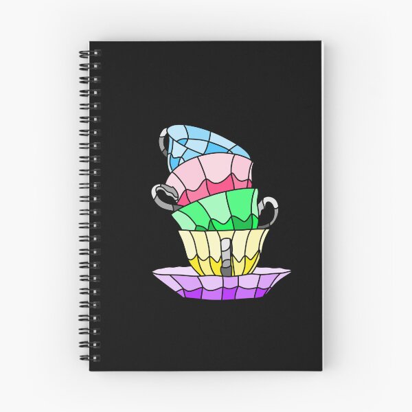 Item preview, Stained Glass Teacup Stack - Black designed and sold by FoxfireStardust.