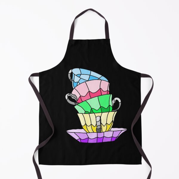 Item preview, Stained Glass Teacup Stack - Black designed and sold by FoxfireStardust.