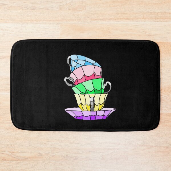 Item preview, Stained Glass Teacup Stack - Black designed and sold by FoxfireStardust.