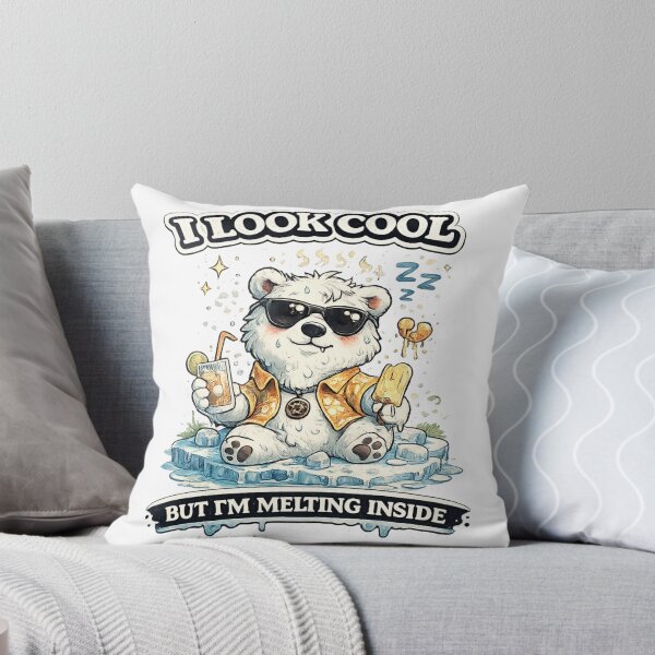 Item preview, Looks Cute But…I Look Cool But I'm Melting Inside – Funny Polar Bear Meme Shirt designed and sold by MoodMinistry.