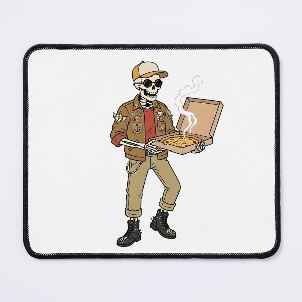 Item preview, Cool Retro Pizza Delivery Skeleton Graphic designed and sold by Kvarny.