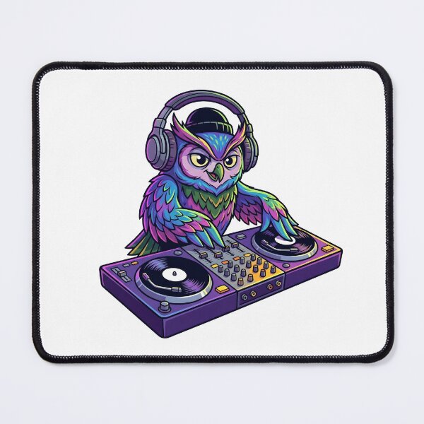 Item preview, Night Owl DJ Spinning Vinyl Records designed and sold by Kvarny.