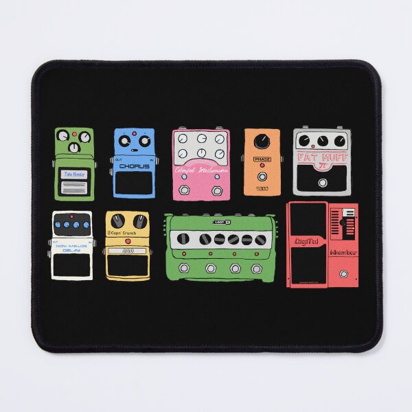 Item preview, Guitar Pedals Illustration Hand Drawn Pedal Board designed and sold by blueversion.