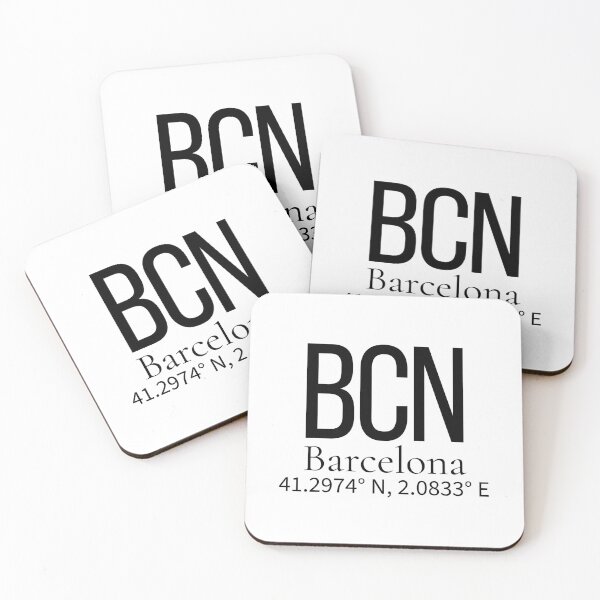 Item preview, BCN Barcelona Spain Airport Code Minimalist Travel Sticker - Coordinates Art designed and sold by Sparkledust Creations.