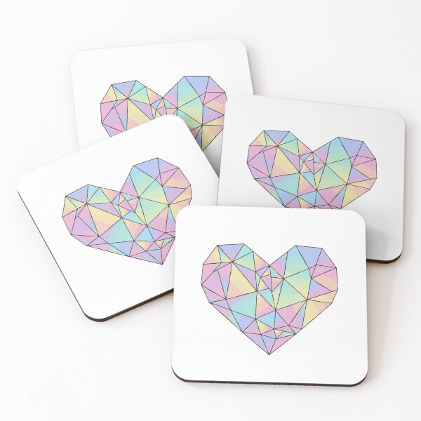 Item preview, Geometric Pastel Heart Rainbow Mosaic Art designed and sold by BestChoiceService.