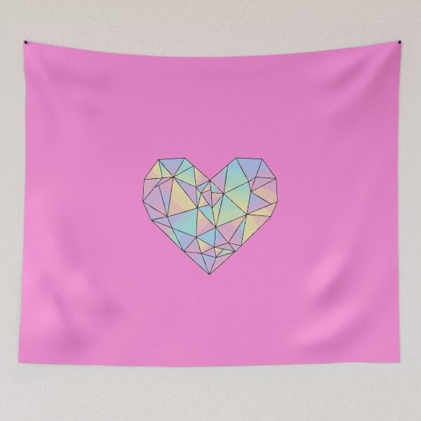 Item preview, Geometric Pastel Heart Rainbow Mosaic Art designed and sold by BestChoiceService.
