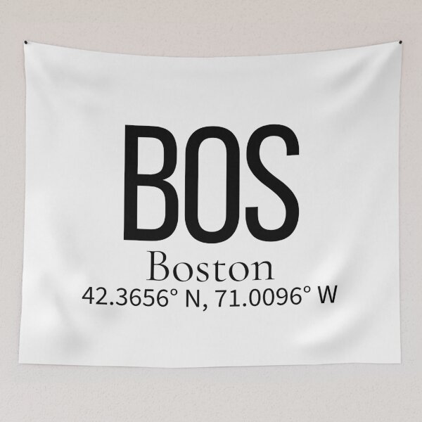 Item preview, BOS Boston USA Airport Code Minimalist Travel Sticker - Coordinates Art designed and sold by Sparkledust Creations.
