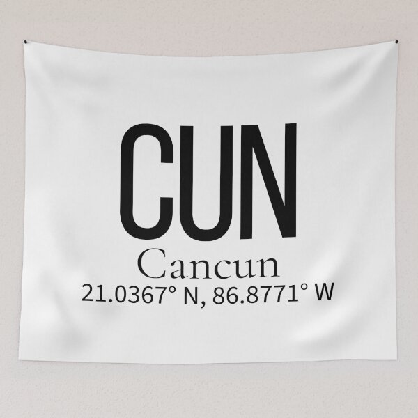 Item preview, CUN Cancun Mexico Airport Code Minimalist Travel Sticker - Coordinates Art designed and sold by Sparkledust Creations.