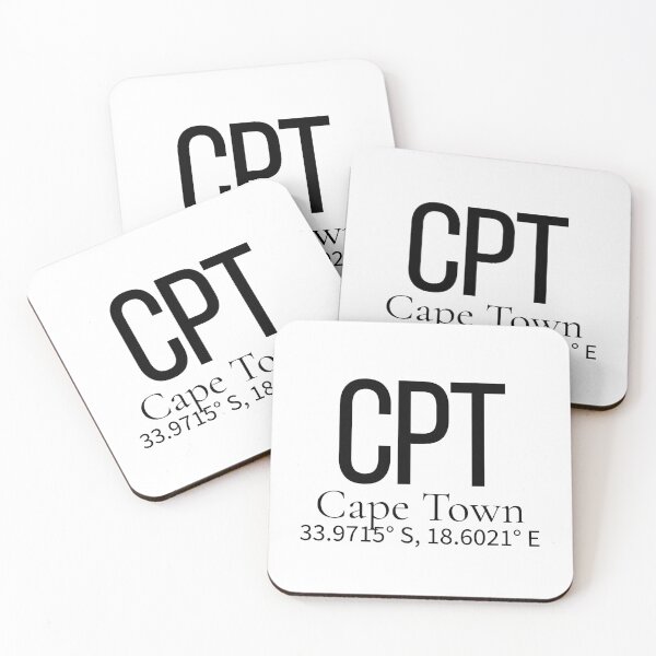 Item preview, CPT Cape Town South Africa Airport Code Minimalist Travel Sticker - Coordinates Art designed and sold by Sparkledust Creations.