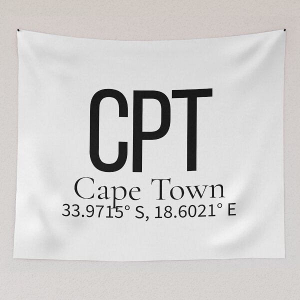 Item preview, CPT Cape Town South Africa Airport Code Minimalist Travel Sticker - Coordinates Art designed and sold by Sparkledust Creations.
