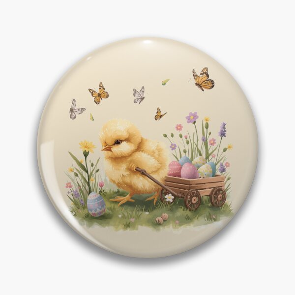 Item preview, Baby Chick Easter Egg Wagon – Cute Spring Chick Pulling Easter Eggs designed and sold by Willow & Ink.