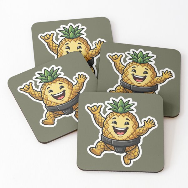 Item preview, Funny Sumo Pineapple Wrestler Sticker - Cute Kawaii Tropical Fruit Art designed and sold by zakman02.
