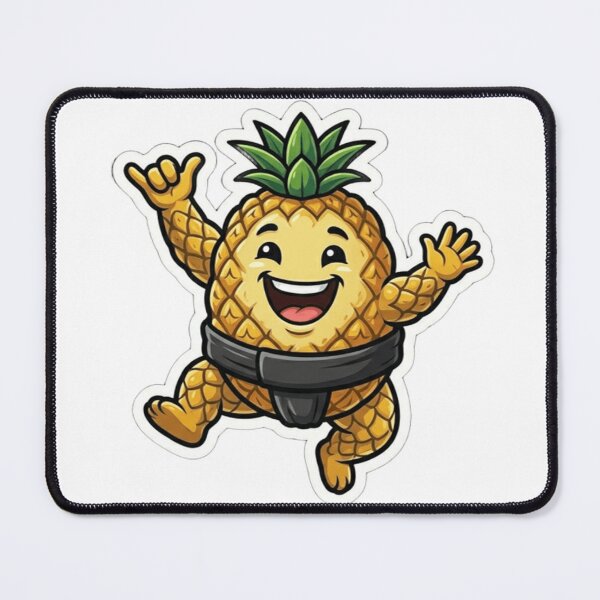 Item preview, Funny Sumo Pineapple Wrestler Sticker - Cute Kawaii Tropical Fruit Art designed and sold by zakman02.
