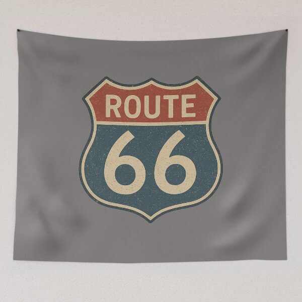 Item preview, Vintage Route 66 Highway Shield – Classic Americana Road Trip T Shirt Sign designed and sold by BB Design Garage.
