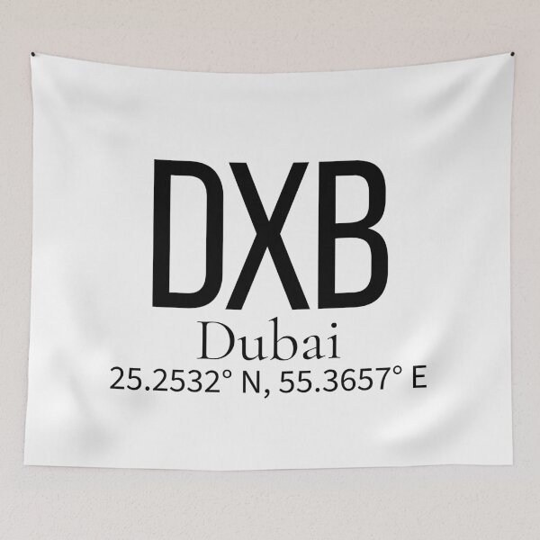 Item preview, DXB Dubai UAE Airport Code Minimalist Travel Sticker - Coordinates Art designed and sold by Sparkledust Creations.