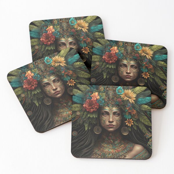 Item preview, Deity or Priestess with Tribal and Natural Aesthetics - Fantasy Art Inspired by Ancient Cultures designed and sold by Hipatye26.