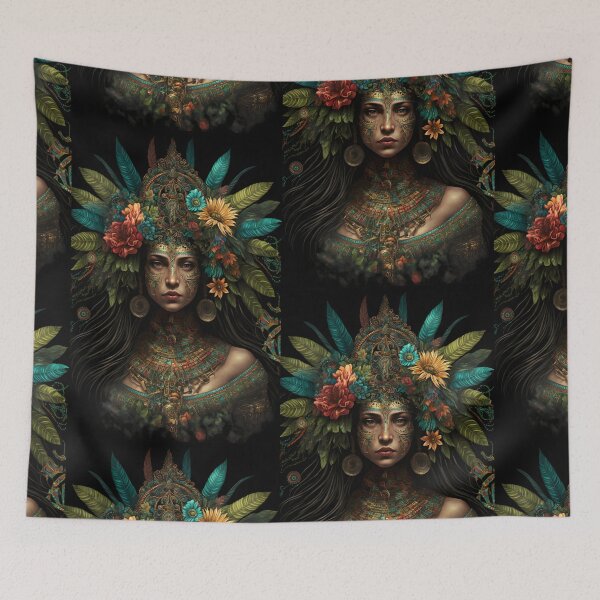 Item preview, Deity or Priestess with Tribal and Natural Aesthetics - Fantasy Art Inspired by Ancient Cultures designed and sold by Hipatye26.