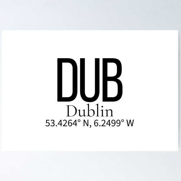 Item preview, DUB Dublin Ireland Airport Code Minimalist Travel Sticker - Coordinates Art designed and sold by Sparkledust Creations.