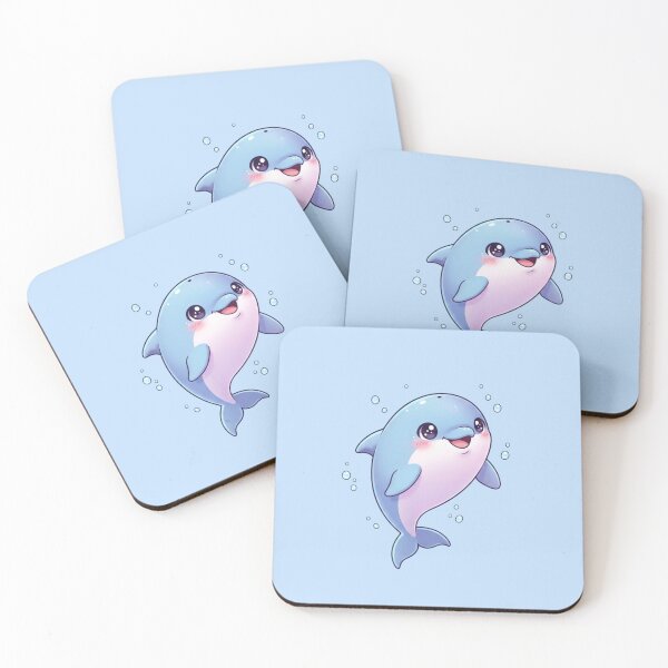 Item preview, Cute Kawaii Dolphin Cartoon Baby Dolphin Ocean Illustration designed and sold by LavinyArt.