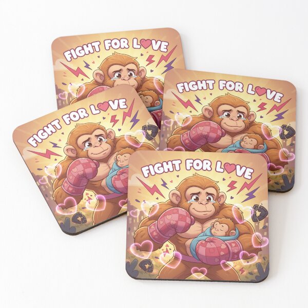 Item preview, Punch Monkey Fight for Love – Cute Boxing Monkey Protecting Baby designed and sold by Yasmine Mohammed.