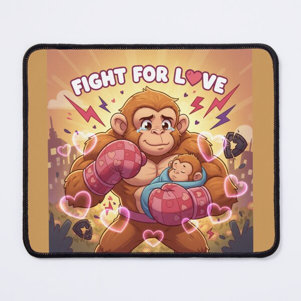 Item preview, Punch Monkey Fight for Love – Cute Boxing Monkey Protecting Baby designed and sold by Yasmine Mohammed.