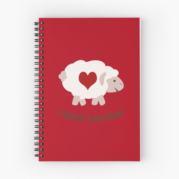 Item preview, I Wooly Love Ewe Cute Cartoon Sheep and funny pun designed and sold by Hedgie Designs.